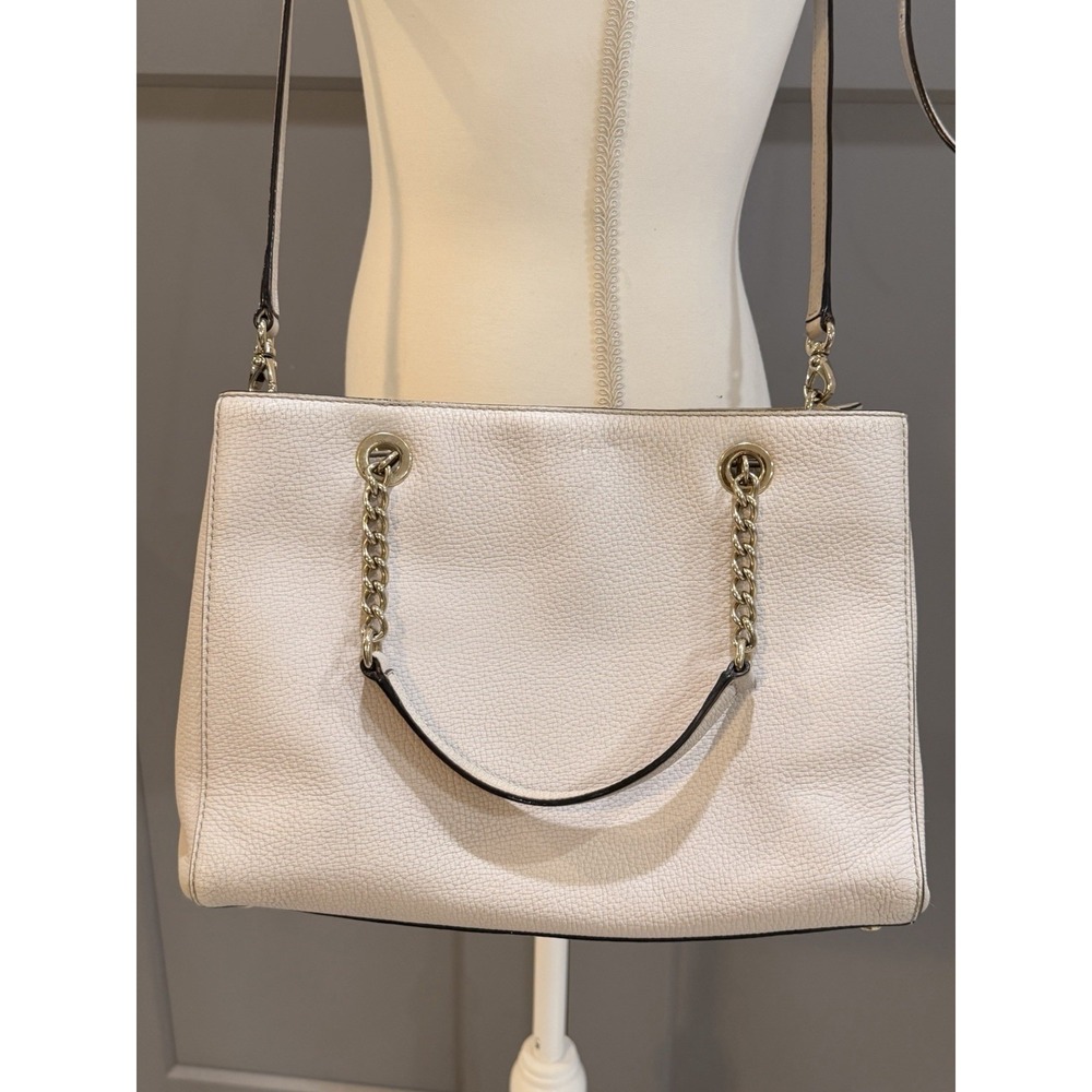 Kate Spade Briar Lane Meena Purse Pink Beige Leather Removable Shoulder Strap - Picture 4 of 14